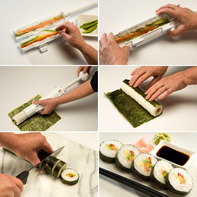 Khuôn Làm Cơm Cuộn Sushi - Khuôn Nhựa Làm KimBap Tại Nhà Dễ Dàng