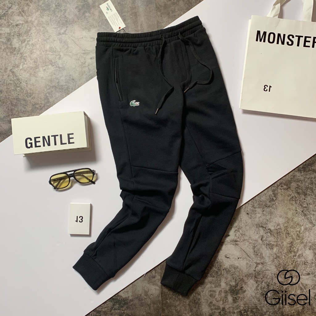 (video) Quần dài thể thao jogger nỉ da cá dày dặn - logo ép nhiệt - thích hợp tập gym dạo phố