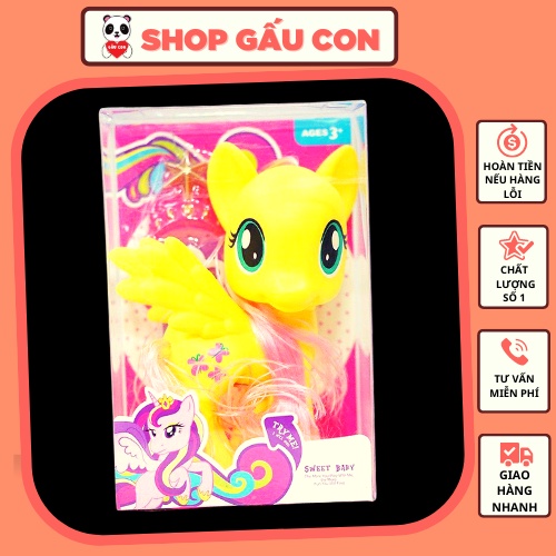 Đồ chơi trẻ em Ngựa Pony- nhân vật phim hoạt hình My Little Pony bằng nhựa cao cấp Gấu Con