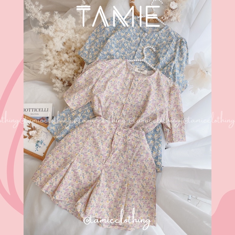 Set Hoa Nhí Summer Màu Pastel Áo Kèm Quần Short TAMIEclothing