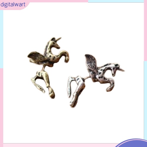 Khuyên tai hình ngựa kì lân cánh độc đáo