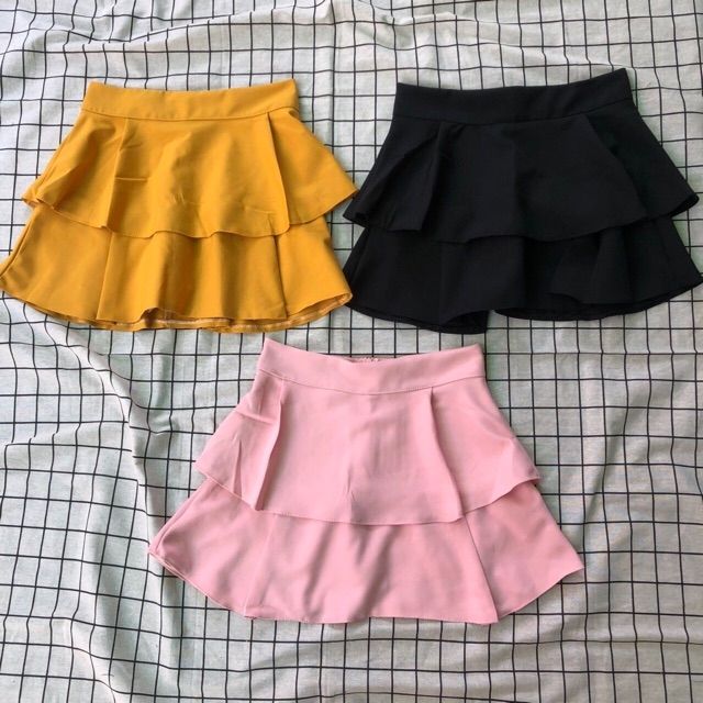 Chân váy 2 tầng ulzzang siêu xịn ( trơn)