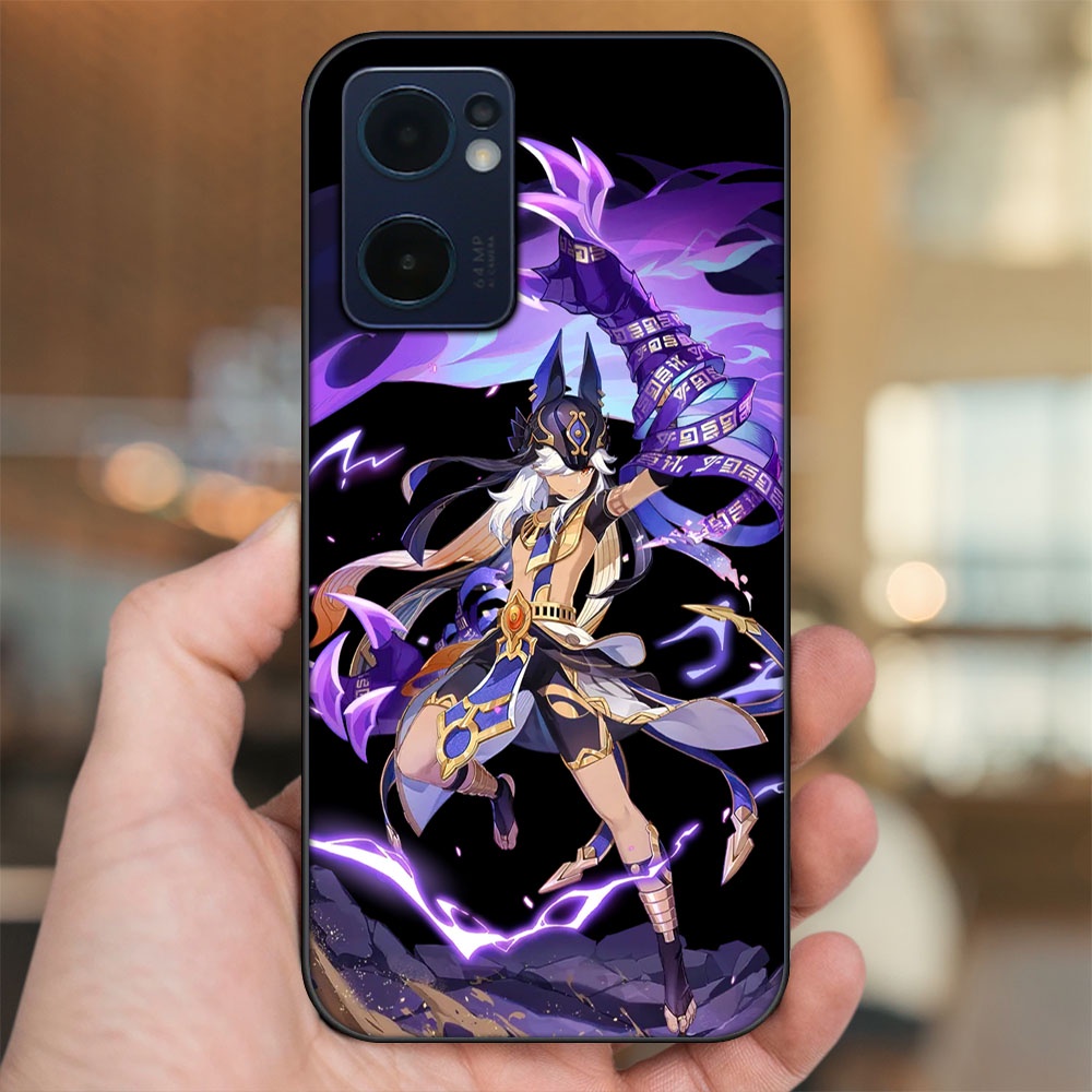 Ốp lưng Oppo Reno 7 5G viền đen in hình Cyno Genshin Impact