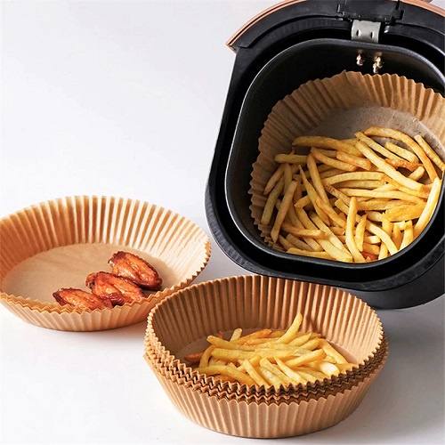 Set 50 Tờ Giấy Nến Vàng Hình Tròn Cho Nồi Chiên Không Dầu, Giấy Nến Làm Bánh, Lót Thực Phẩm
