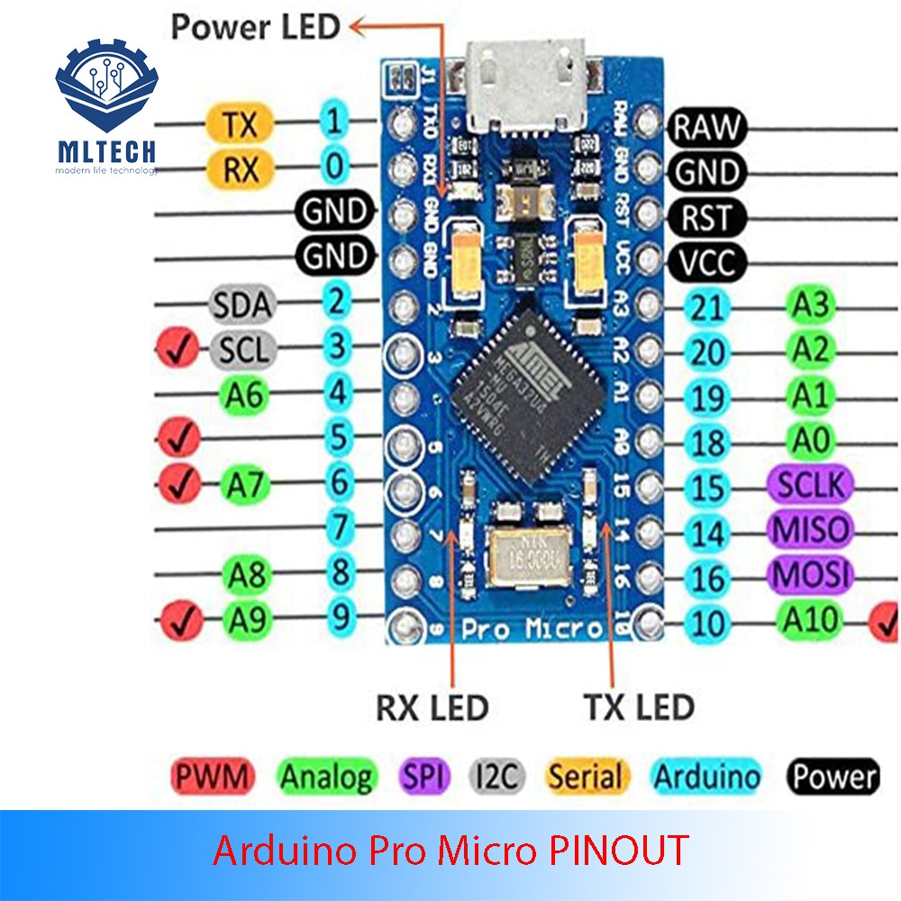 Arduino Pro Micro 5V/16M Atemega32U4