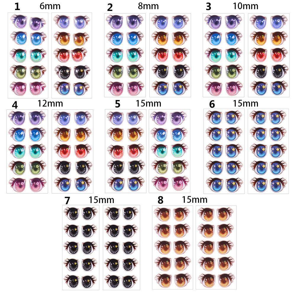 BEBETTERM Set 10 Cặp Sticker Dễ Thương Dán Trang Trí Búp Bê