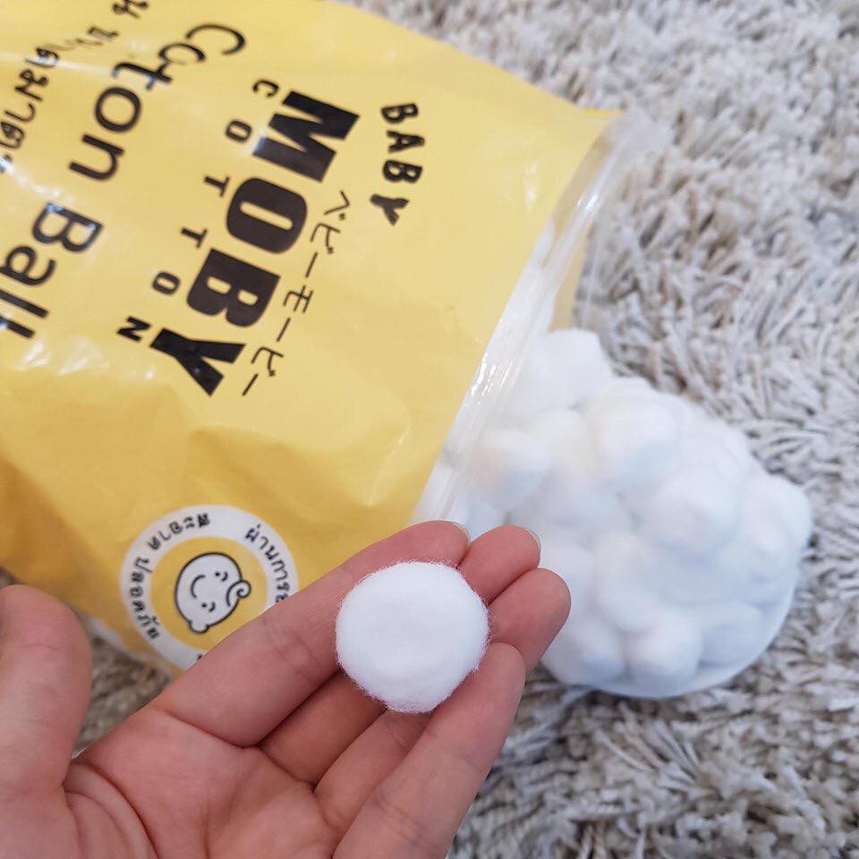Bông gòn Moby túi 100g, bông viên đa năng công nghệ Nhật Bản cho mẹ và bé - Monnie Kids