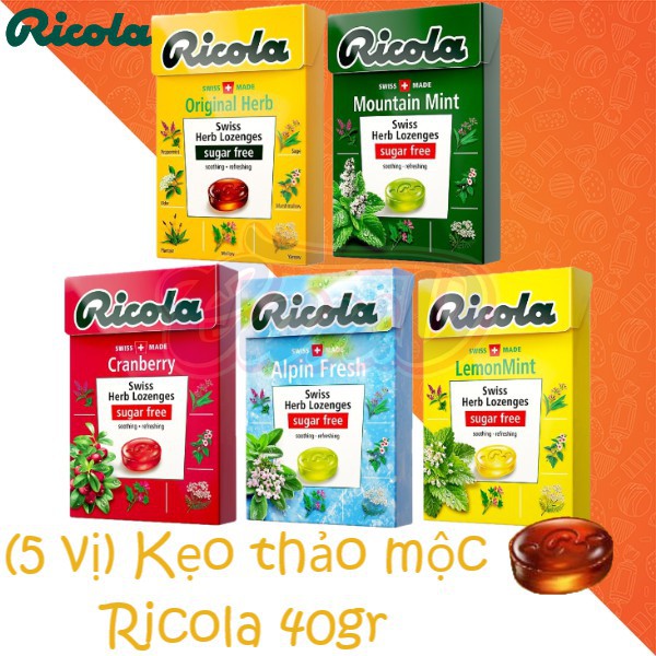 (5 vị) Kẹo thảo mộc Ricola 40gr