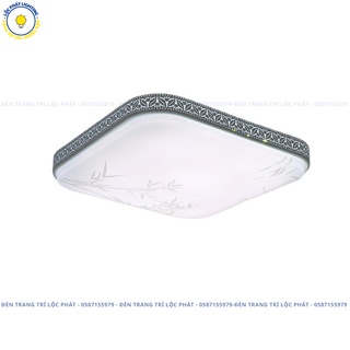 Đèn trần, đèn ốp trần lá tre trang trí phòng khách, phòng ngủ hiện đại màu trắng 3 chế độ ánh sáng (Bảo hành 2 năm)