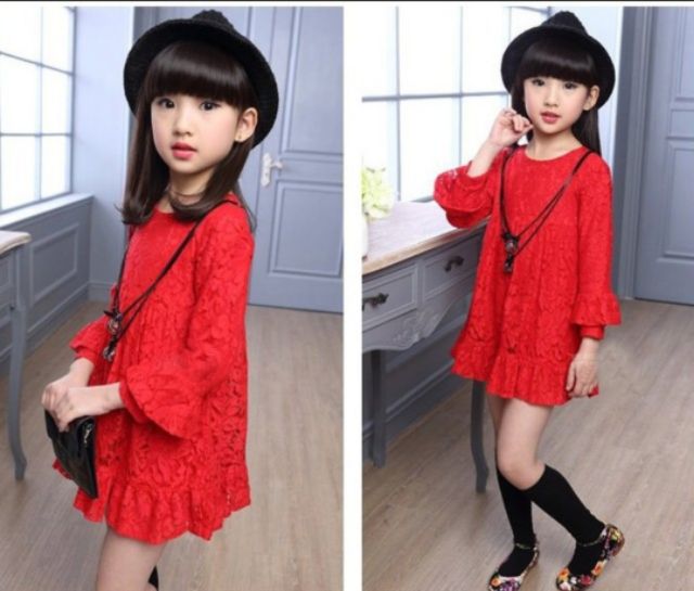 Đầm ren bé gái