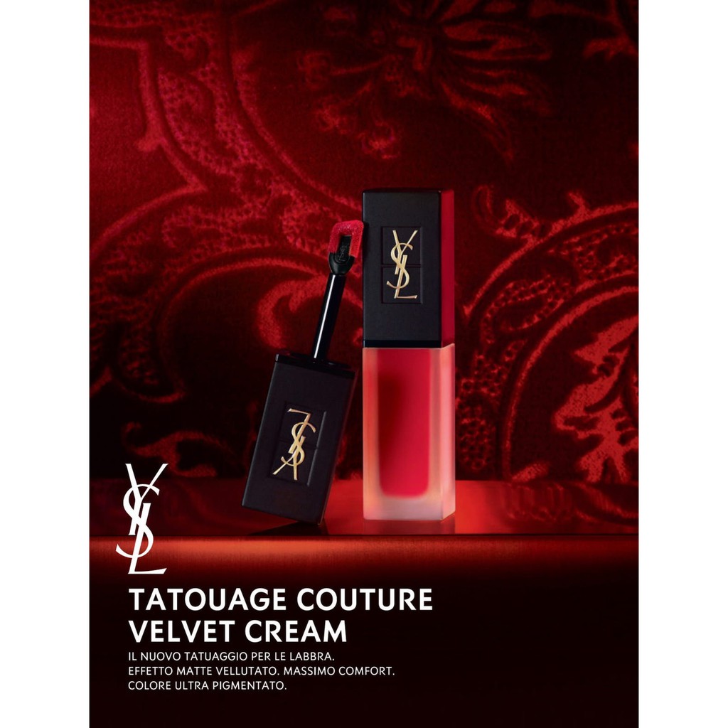 YSL  Son kem lỳ Yves Saint Laurent Tatouage Couture Velvet Cream Matte Liquid Lipstick