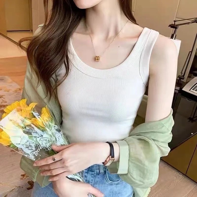 Áo croptop nữ sát nách nhiều màu ba lỗ thun không tay ôm body tank top vải cotton co giãn tốt hàng Quảng Châu Loại 1