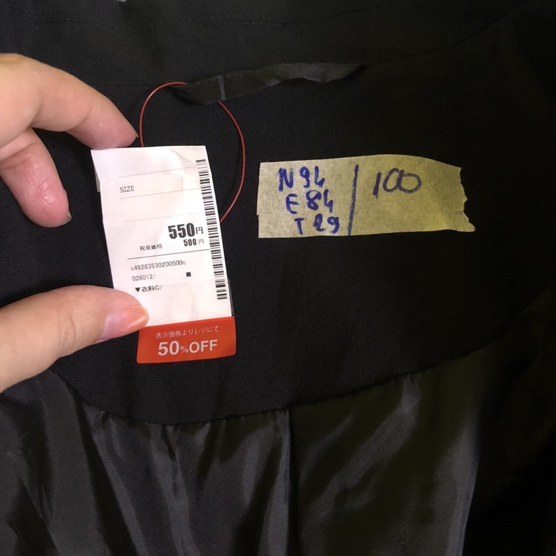 Áo khoác vest blazer đen hình thêu hàng si hàng 2hand