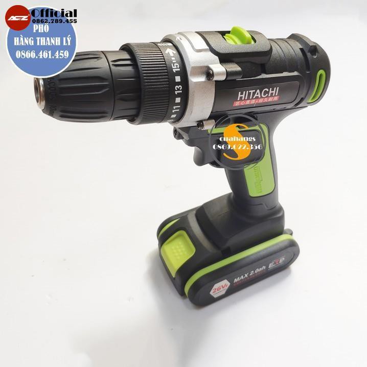 Máy khoan pin 26V HITACHI loại 2 pin kèm hộp