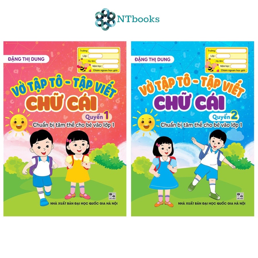 Sách (Combo, Lẻ tùy chọn) Vở tập tô tập viết Chữ cái (Quyển 1, Quyển 2)