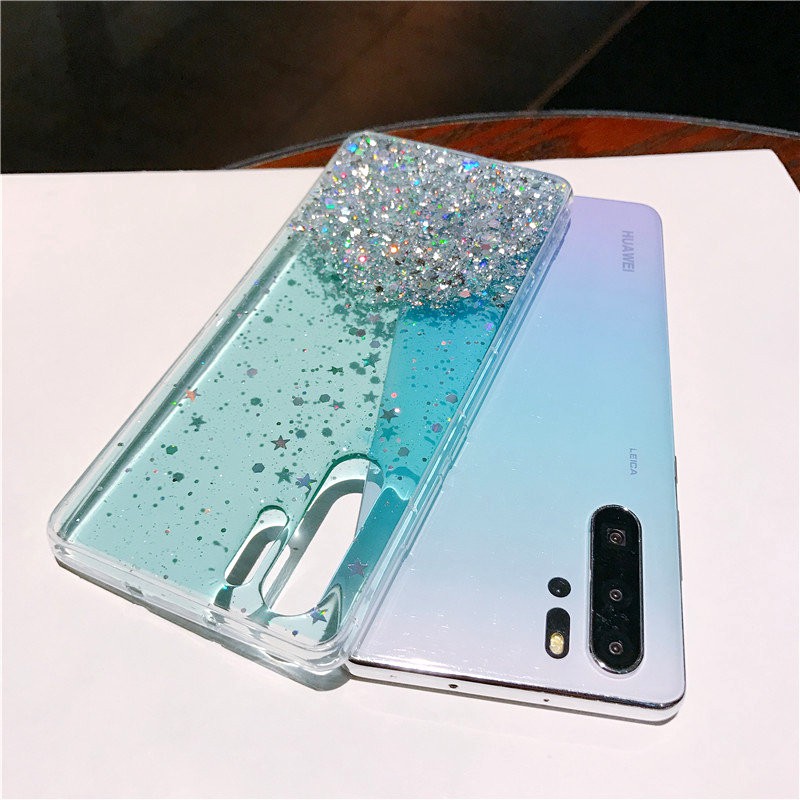 Case OPPO A15 Realme X7 C15 6 5 3 Pro C2 C11 X50 A1K K1 K3 K5 A31 A5 A9 A53 2020 Bling Glitter Stars Sequins Silicone Phone Case