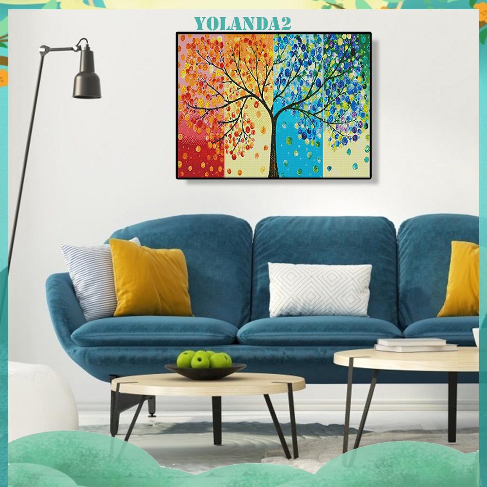 Toàn Bộ Bộ Tranh Thêu Chữ Thập Tự Làm 14CT Hình Cây May Mắn