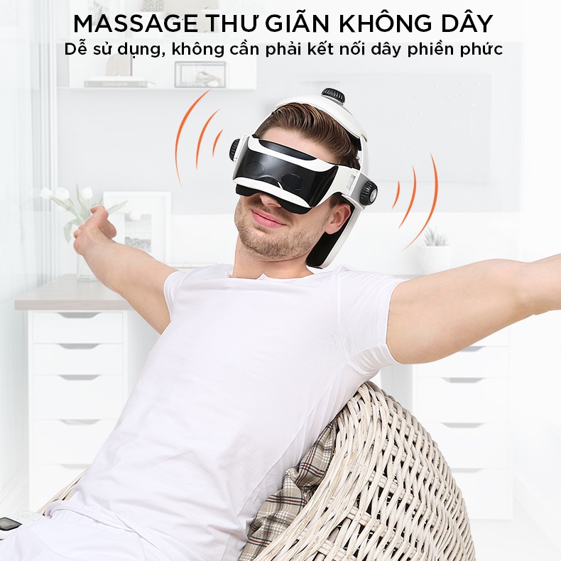 Máy Massage Đầu Thông Minh Công Nghệ Mát Xa Đầu Bằng Khí Nén 4 Chế Độ Thế Hệ Mới 2021