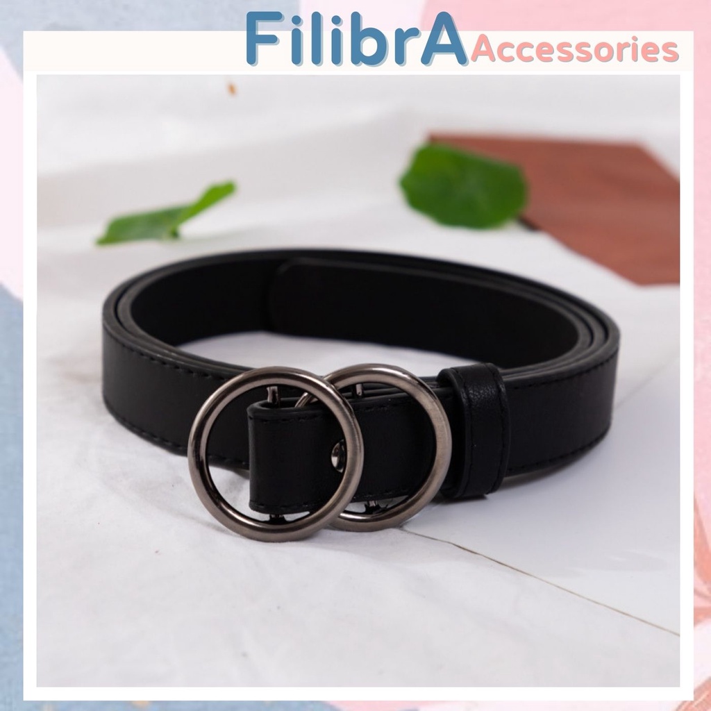 Thắt lưng nữ không lỗ 2 khoen tiện dụng, dây nịt phong cách Ulzzangs, phụ kiện thời trang dây nịt TL006 - Filibra