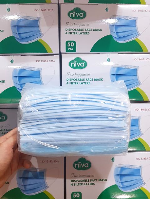 Hộp 50 Khẩu Trang Niva 4 lớp (có ảnh thật, hàng thật 100%)