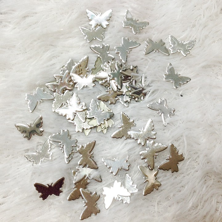 10 Bướm bạc ủi nhiệt hạt đính áo sticker ủi áo thời trang