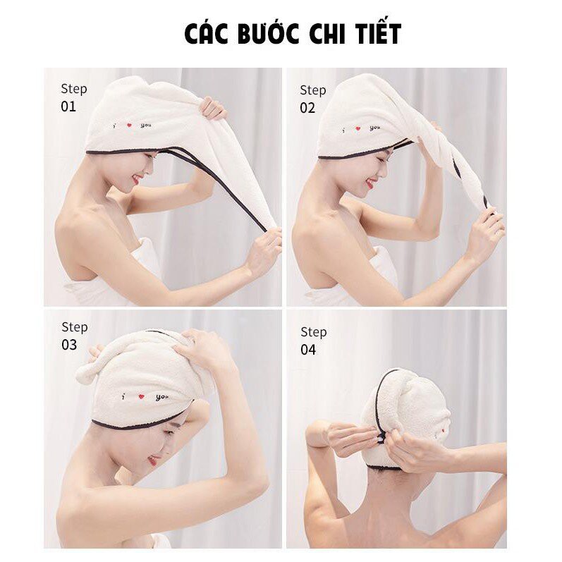 KHĂN Ủ TÓC COTTON SIÊU MỀM THOÁNG MÁT