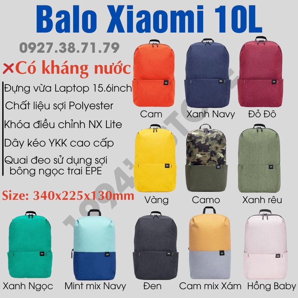 [SẴN] Balo học sinh đeo vai Xiaomi Backpack Small - Balo Xiaomi - Nhỏ Gọn - Kháng Nước - Đựng vừa Laptop 14 - 15.6inch