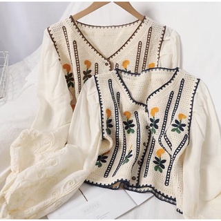 Order áo kiểu nữ phối ren phong cách Vintage