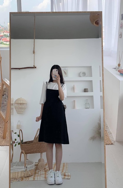 Đầm - Váy hai dây Ulzzang thắt nơ eo ( hình thật, sẵn)