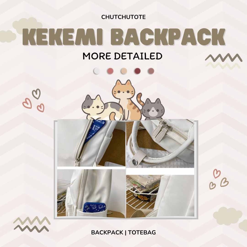 BL227-228/Balo ulzzang Hàn Quốc Kekemi dễ thương đáng yêu có 3 màu đen trắng sữa và xanh bơ