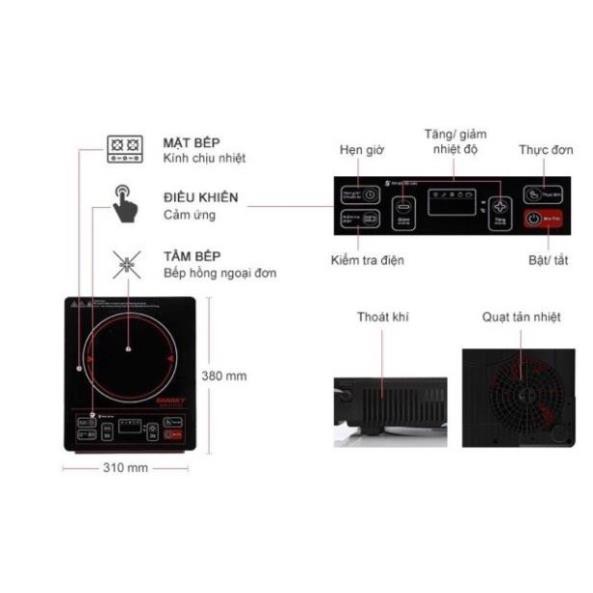 Bếp Hồng ngoại SANAKY SNK-2101HG .Free Ship