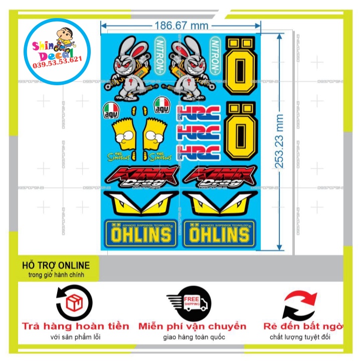 LOGO STICKER DÁN XE MÁY M69 - SHINDECAL2