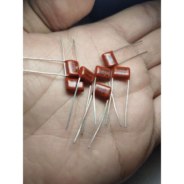 Tụ 223j 400V 22nF màu nâu P8mm