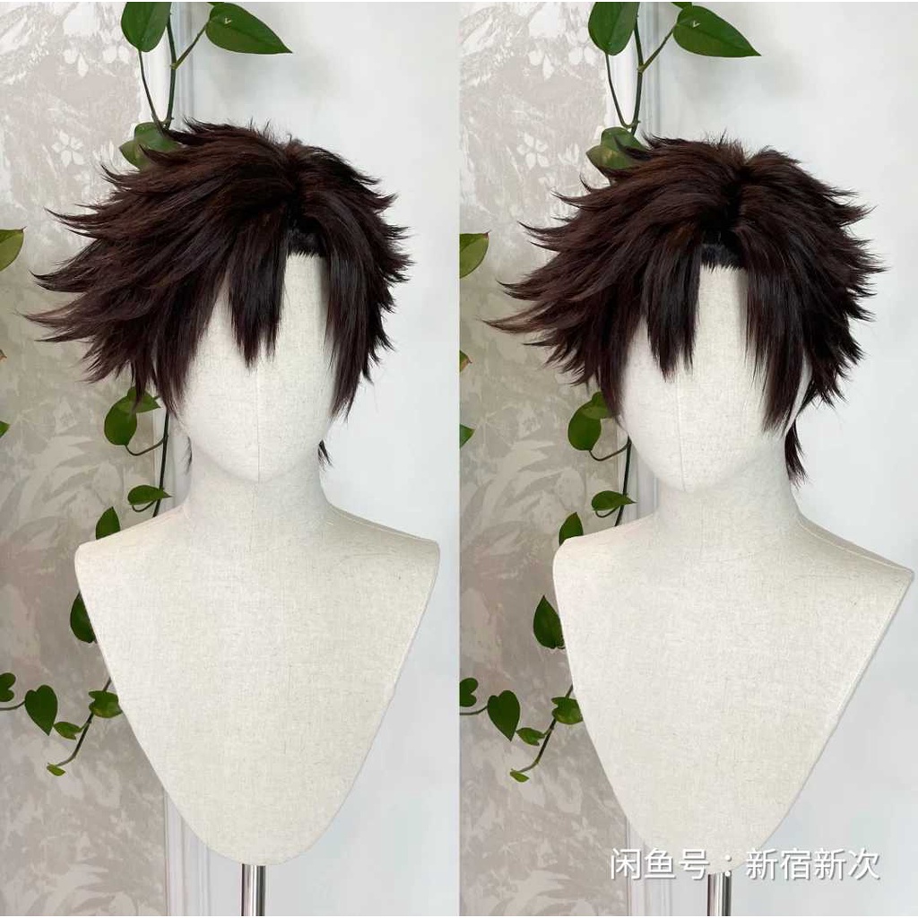 Wig/tóc giả nam cơ bản cosplay màu trắng bạc xám đen nâu tím