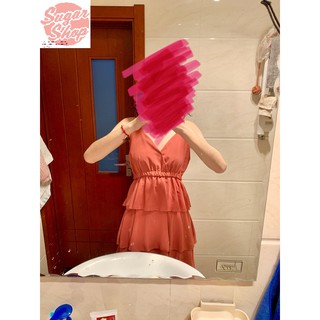 VÁY TẦNG 2 DÂY CỔ V ĐUÔI CÁ - ODER