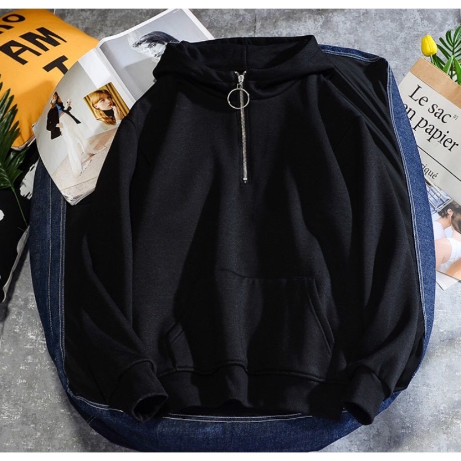 Hoodie Trơn Tránh Nắng Bụi 123SHOP Dành Cho Nam Cho Nữ Có Dây Kéo Cho Cặp Đôi Chất Unisex Phối Zip 3 Màu | BigBuy360 - bigbuy360.vn