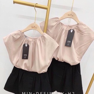 Set Áo Lụa Be Tay Hến