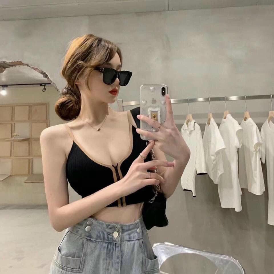 Áo Bra 2 Dây hàng chuẩn đẹp chất dày dặn, áo ngực nữ không gọng + kèm mút nâng ngực kéo khóa | BigBuy360 - bigbuy360.vn