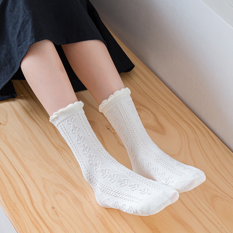 Tất vớ cổ cao phối ren chất xịn phong cách Rentro M80