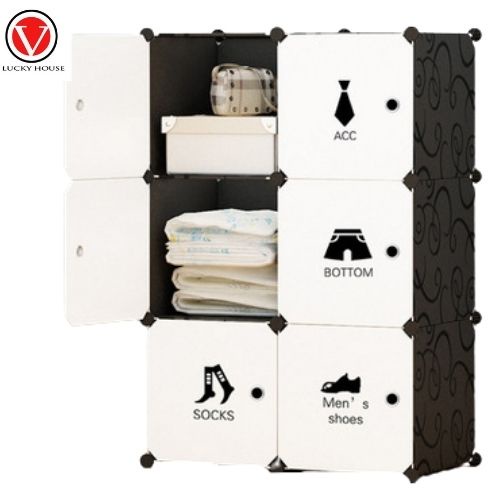 Tủ nhựa ghép đa năng 6 ngăn bền bỉ chịu lực tốt V LUCKY HOUSE VLK45