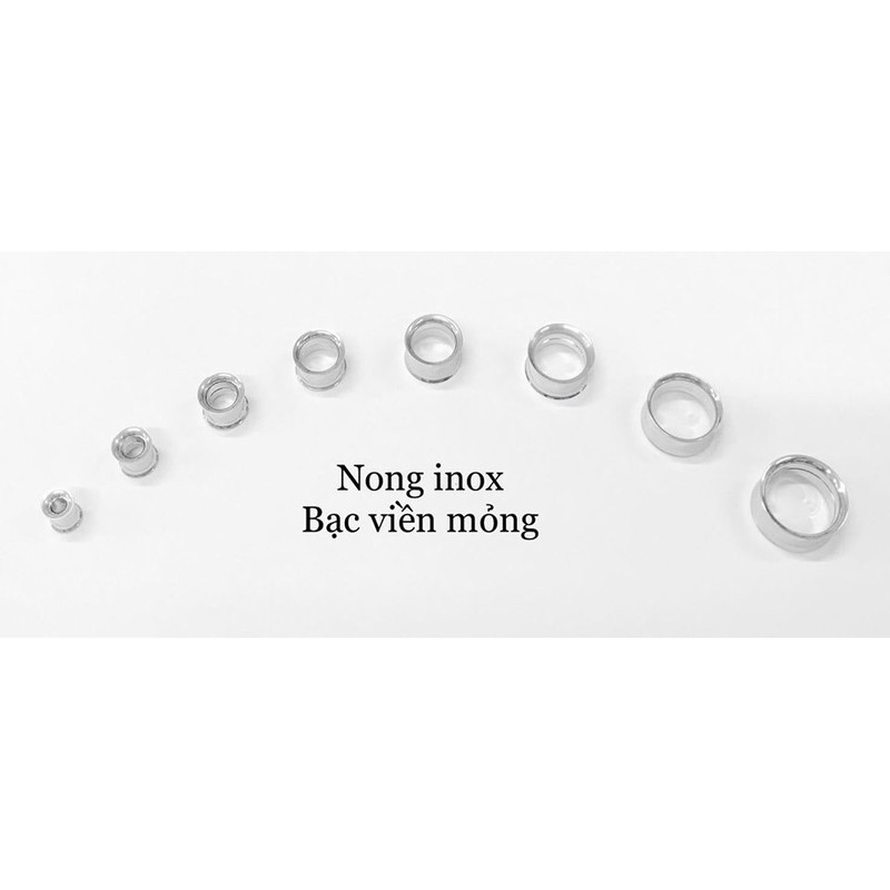 Nong inox bạc viền mỏng