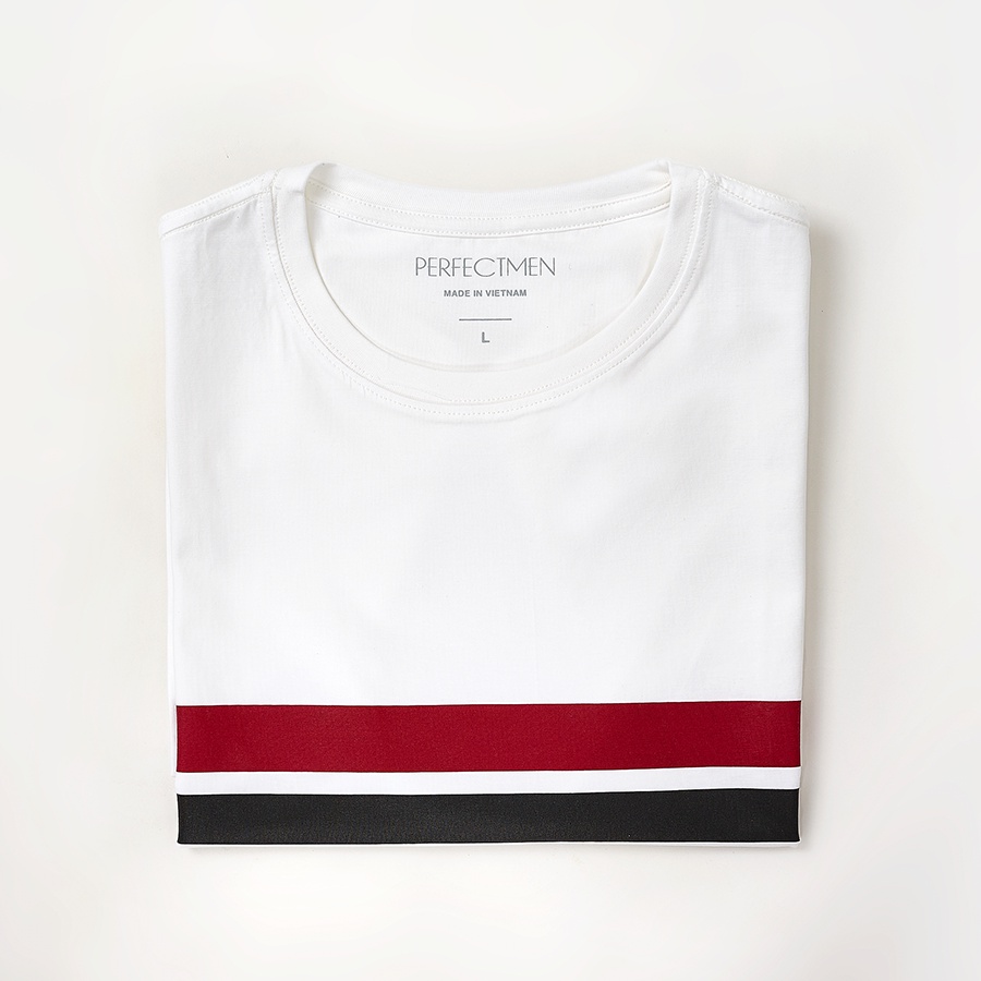Áo thun nam cổ tròn 100% cotton Premium chính hãng PERFECTMEN sọc ngang đỏ đô, đen, trẻ trung, lịch lãm, vải xuất xịn | BigBuy360 - bigbuy360.vn