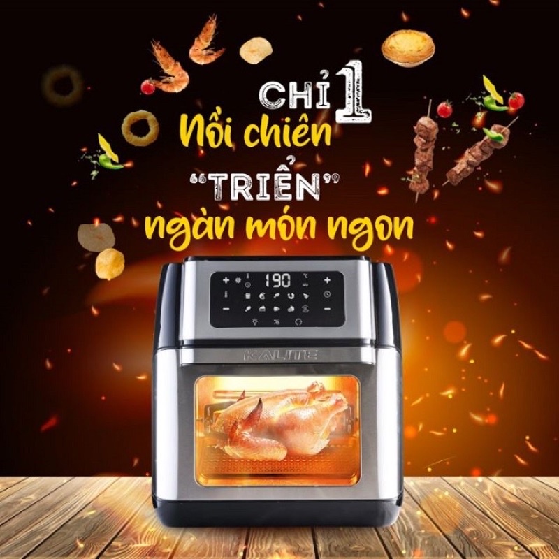 Nồi chiên không dầu Kalite Q10 công suất 1800W dung tích 10L hàng chính hãng