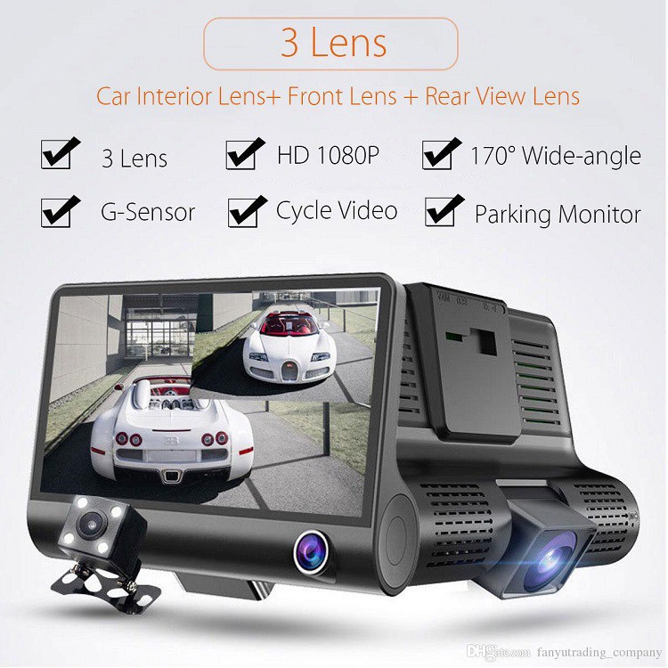 ✜Camera hành trình 3 trong 1 quan sát tổng thể xe, màn hình 4 inh full HD 1080- cả trước và sau xe | BigBuy360 - bigbuy360.vn
