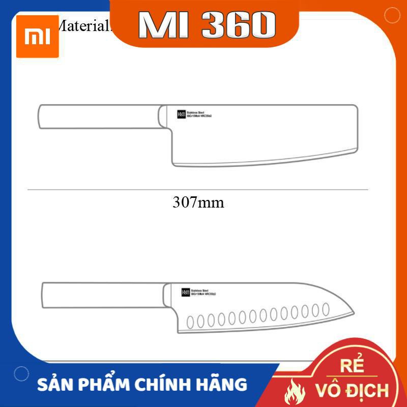 Bộ Dao Bằng Thép Không Gỉ Xiaomi HuoHou HU0015✅ Phủ Chống Dính Siêu Sắc Bén✅ Hàng Chính Hãng