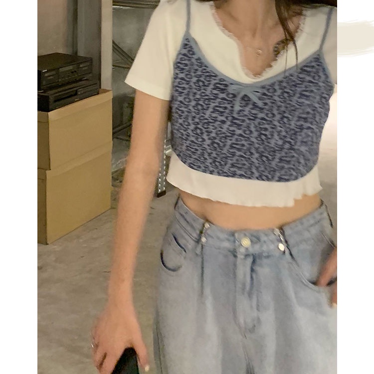 Áo Hai Dây Họa Tiết Da Báo Thời Trang Cho Nữ Sinh | BigBuy360 - bigbuy360.vn