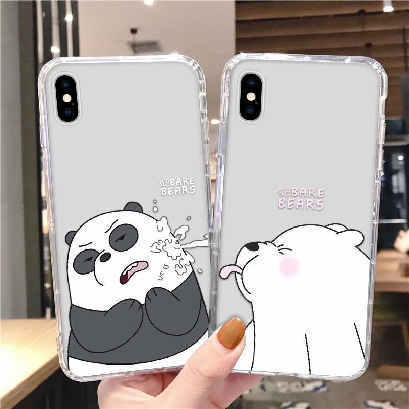 Ốp điện thoại TPU mềm in hình We Bare Bears cho Iphone 12 Pro Max 6 6s 7 8 Plus 11 Pro Xs Max Xr X Se 2020