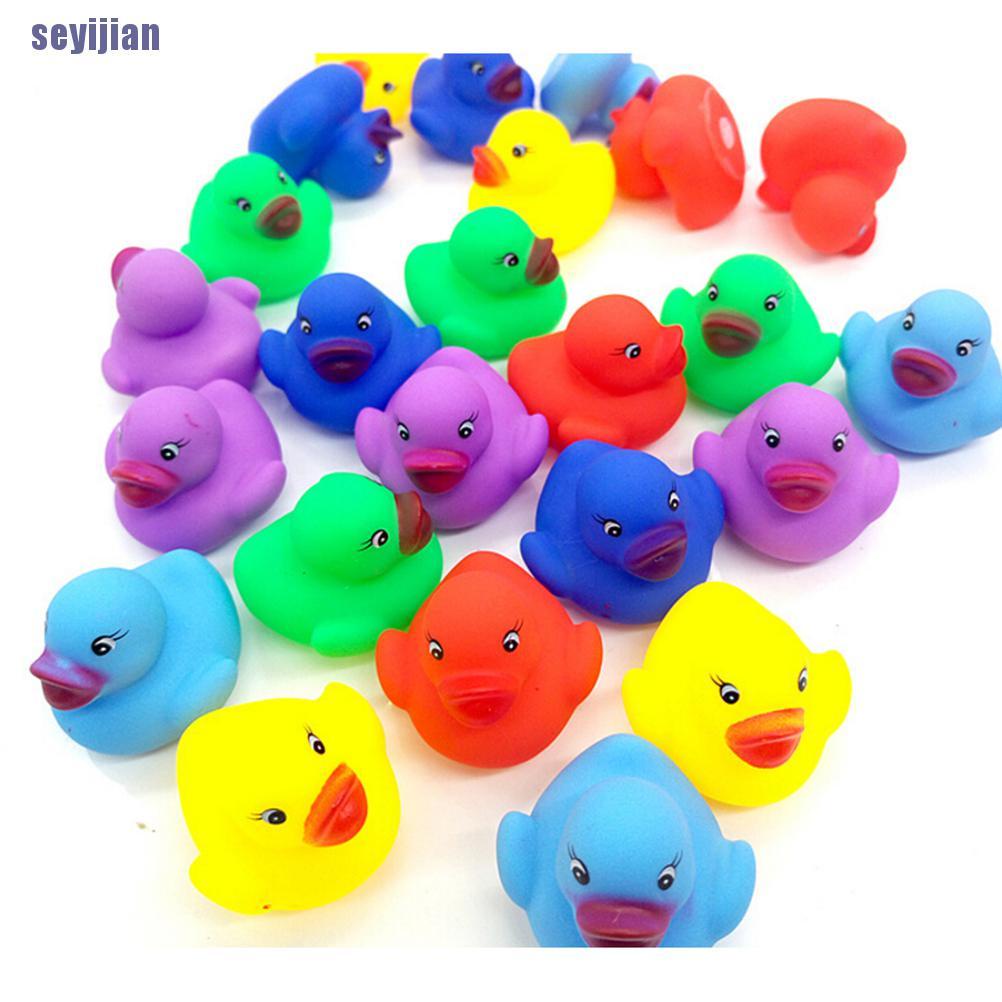 Set 12 Vịt Cao Su Đồ Chơi Nhiều Màu Dễ Thương Cho Bé Khi Tắm
