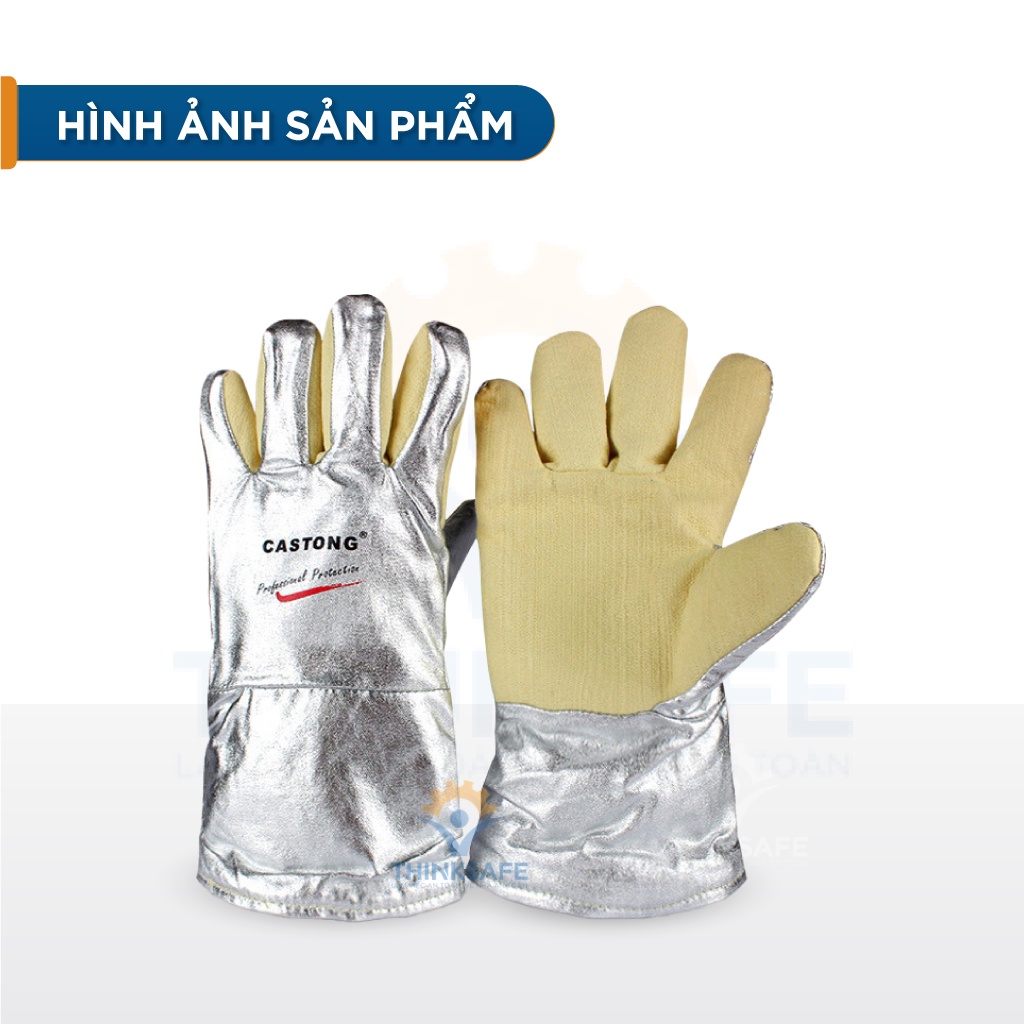 Găng tay cách nhiệt Castong 500 Độ chống cháy bao tay chống bức xạ nhiệt, bảo hộ lao động - THINKSAFE