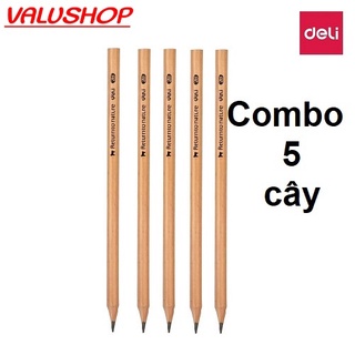 Bút Chì gỗ 2B nguyên gỗ không sơn DELI | S907 hàng chính hãng